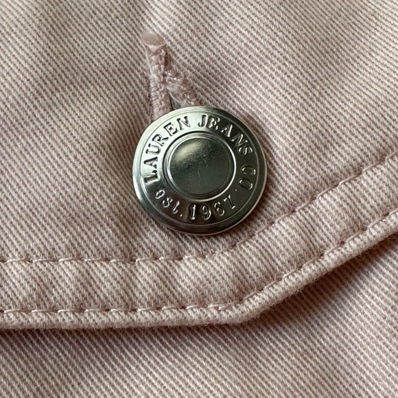 RALPH LAUREN JEANS CO. Jean Jacket Western Casual Light Pink Denim, Size 1X - Picture 14 of 15